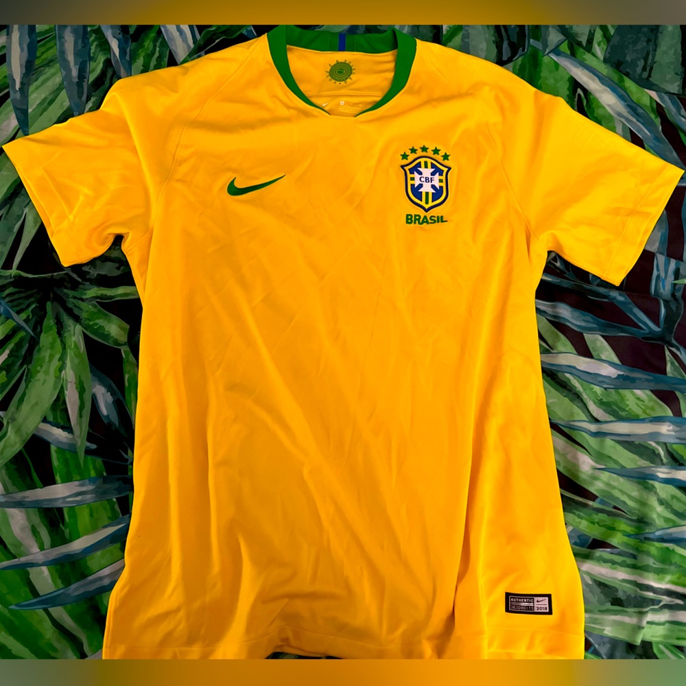 Nike Brasil 2018 Home Jersey Brazil Football Jersey Fan Edition Yellow XL